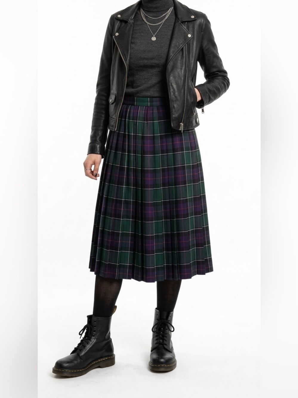 VINTAGE TARTAN PLEATED SKIRT